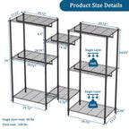 Heavy Duty Freestanding Garment Rack with 8 Adjustable Wire Shelves & 5 Clothes Rails, Portable Adjustable Closet Organizer Wardrobe Clothes Rack