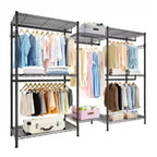 Heavy Duty Freestanding Garment Rack with 8 Adjustable Wire Shelves & 5 Clothes Rails, Portable Adjustable Closet Organizer Wardrobe Clothes Rack