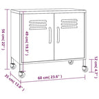 Meuble de rangement robuste CLIHOME, classeur autoportant avec roulettes pour le bureau à domicile, style industriel