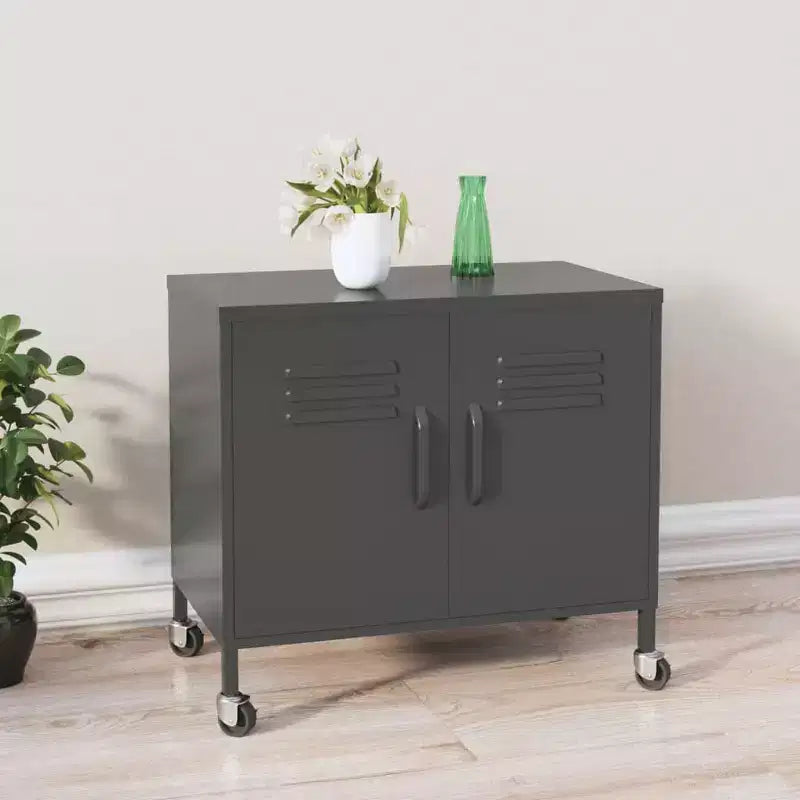 Meuble de rangement robuste CLIHOME, classeur autoportant avec roulettes pour le bureau à domicile, style industriel