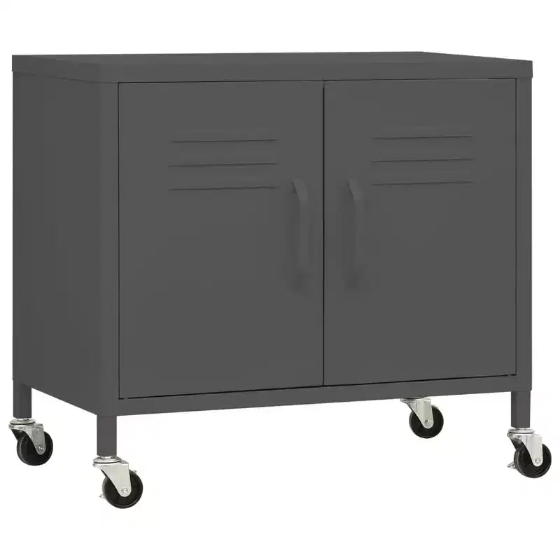 CLIHOME Heavy Duty Storage Cabinet, Freestanding File Cabinet with Wheels for Home Office, Industrial Style