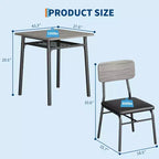 Ensemble de salle à manger compact COZONY avec chaises rembourrées, petite table de cuisine carrée et pieds en métal pour salle à manger