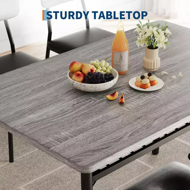 Ensemble de salle à manger compact COZONY avec chaises rembourrées, petite table de cuisine carrée et pieds en métal pour salle à manger
