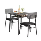 Ensemble de salle à manger compact COZONY avec chaises rembourrées, petite table de cuisine carrée et pieds en métal pour salle à manger