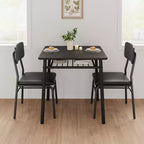 Ensemble de salle à manger compact COZONY avec chaises rembourrées, petite table de cuisine carrée et pieds en métal pour salle à manger