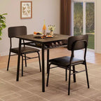 Ensemble de salle à manger compact COZONY avec chaises rembourrées, petite table de cuisine carrée et pieds en métal pour salle à manger
