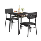 Ensemble de salle à manger compact COZONY avec chaises rembourrées, petite table de cuisine carrée et pieds en métal pour salle à manger