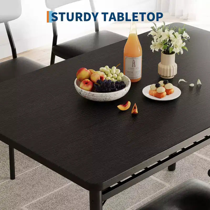 Ensemble de salle à manger compact COZONY avec chaises rembourrées, petite table de cuisine carrée et pieds en métal pour salle à manger