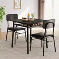 COZONY Compact Dining Table Set with Upholstered Chairs, Small Square Kitchen Table and Metal Legs Support for Dining Room