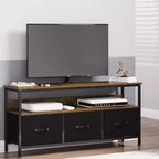 Meuble TV commode 127 cm Meuble de divertissement avec rangement Meuble TV pour chambre à coucher Petit meuble TV commode avec tiroirs et étagères, console TV et multimédia