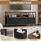 Meuble TV commode 127 cm Meuble de divertissement avec rangement Meuble TV pour chambre à coucher Petit meuble TV commode avec tiroirs et étagères, console TV et multimédia