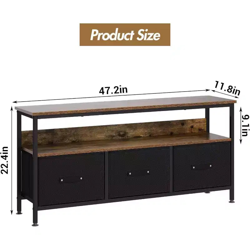 Meuble TV commode 127 cm Meuble de divertissement avec rangement Meuble TV pour chambre à coucher Petit meuble TV commode avec tiroirs et étagères, console TV et multimédia