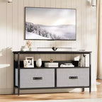 Meuble TV commode 127 cm Meuble de divertissement avec rangement Meuble TV pour chambre à coucher Petit meuble TV commode avec tiroirs et étagères, console TV et multimédia