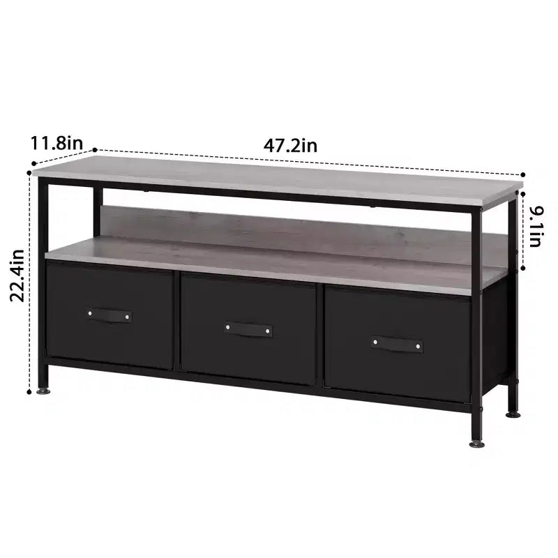 Meuble TV commode 127 cm Meuble de divertissement avec rangement Meuble TV pour chambre à coucher Petit meuble TV commode avec tiroirs et étagères, console TV et multimédia