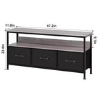 Meuble TV commode 127 cm Meuble de divertissement avec rangement Meuble TV pour chambre à coucher Petit meuble TV commode avec tiroirs et étagères, console TV et multimédia
