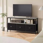 Meuble TV commode 127 cm Meuble de divertissement avec rangement Meuble TV pour chambre à coucher Petit meuble TV commode avec tiroirs et étagères, console TV et multimédia