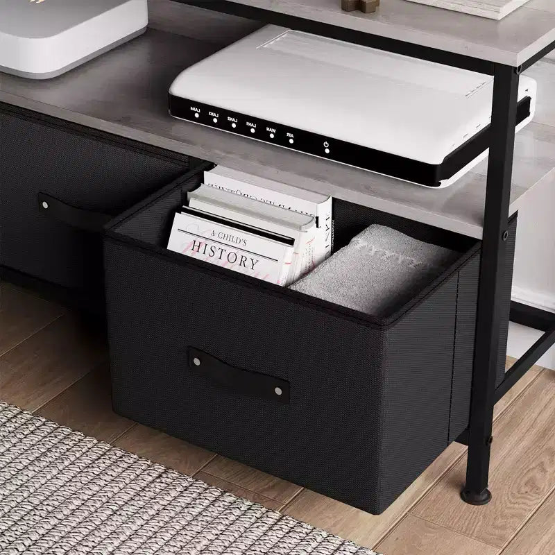 Meuble TV commode 127 cm Meuble de divertissement avec rangement Meuble TV pour chambre à coucher Petit meuble TV commode avec tiroirs et étagères, console TV et multimédia
