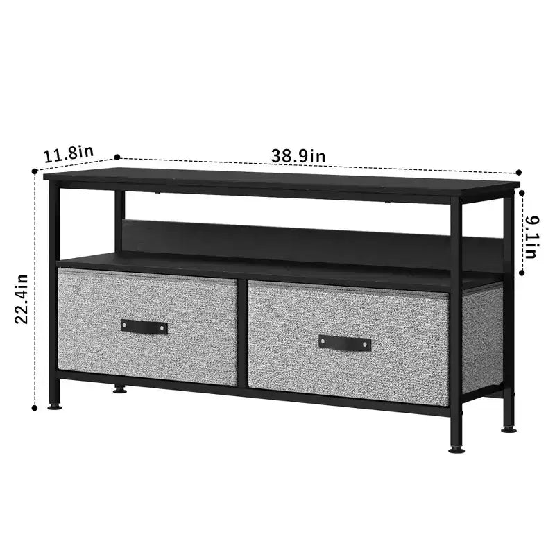Meuble TV commode 127 cm Meuble de divertissement avec rangement Meuble TV pour chambre à coucher Petit meuble TV commode avec tiroirs et étagères, console TV et multimédia