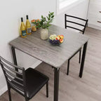 COZONY Ensemble table de salle à manger 3 pièces pour 2 avec chaises rembourrées, ensemble table et chaises de cuisine carrées pour petits espaces et coin petit-déjeuner