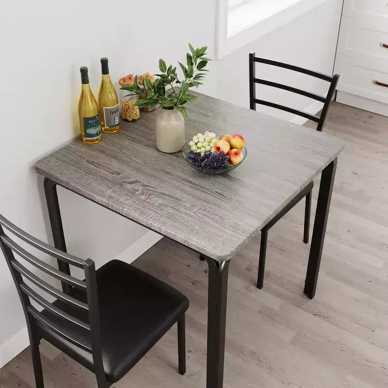 COZONY Ensemble table de salle à manger 3 pièces pour 2 avec chaises rembourrées, ensemble table et chaises de cuisine carrées pour petits espaces et coin petit-déjeuner