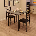 COZONY Ensemble table de salle à manger 3 pièces pour 2 avec chaises rembourrées, ensemble table et chaises de cuisine carrées pour petits espaces et coin petit-déjeuner
