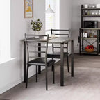 COZONY Ensemble table de salle à manger 3 pièces pour 2 avec chaises rembourrées, ensemble table et chaises de cuisine carrées pour petits espaces et coin petit-déjeuner