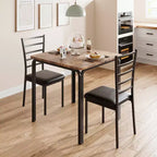 COZONY Ensemble table de salle à manger 3 pièces pour 2 avec chaises rembourrées, ensemble table et chaises de cuisine carrées pour petits espaces et coin petit-déjeuner