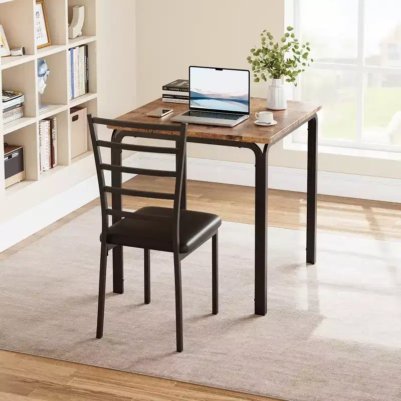 COZONY Ensemble table de salle à manger 3 pièces pour 2 avec chaises rembourrées, ensemble table et chaises de cuisine carrées pour petits espaces et coin petit-déjeuner