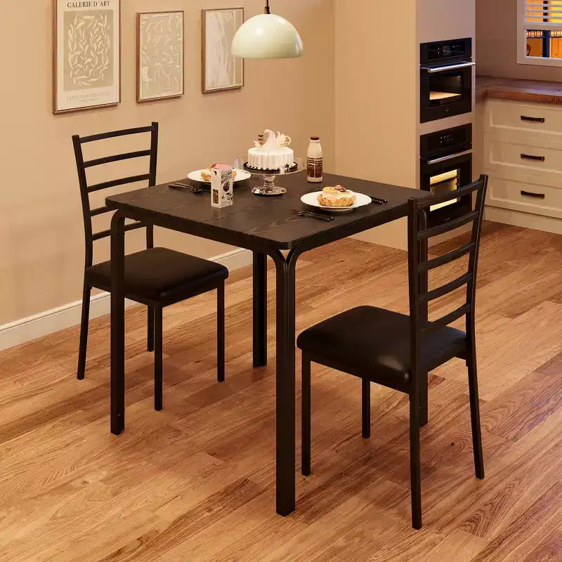COZONY Ensemble table de salle à manger 3 pièces pour 2 avec chaises rembourrées, ensemble table et chaises de cuisine carrées pour petits espaces et coin petit-déjeuner