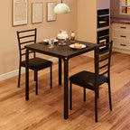 COZONY Ensemble table de salle à manger 3 pièces pour 2 avec chaises rembourrées, ensemble table et chaises de cuisine carrées pour petits espaces et coin petit-déjeuner