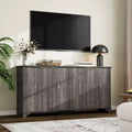 Fluted 4-Door Sideboard Buffet Cabinet with Storage | TV Stand & Coffee Bar with Adjustable Shelves & Load-Bearing Feet for Kitchen & Living Room