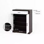 CLIHOME 4-Tier Shoe Rack Organizer, Freestanding Wooden Shoe Storage Cabinet with Adjustable Shelves
