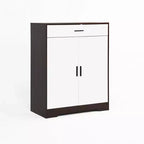 CLIHOME 4-Tier Shoe Rack Organizer, Freestanding Wooden Shoe Storage Cabinet with Adjustable Shelves