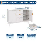 Buffet de rangement mi-siècle GustoWave avec 3 tiroirs, buffet cannelé avec rangement, grand buffet, meuble bar à café