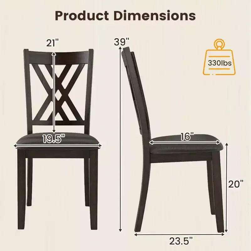 Costway Lot de 4 chaises de cuisine sans accoudoirs en tissu de lin, rembourrées, avec cadre en bois d'hévéa, gris/naturel