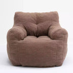 Grand pouf canapé gris foncé avec pochette latérale, fauteuil de sol moelleux pour adultes, idéal pour le jeu et la lecture