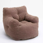 Grand pouf canapé gris foncé avec pochette latérale, fauteuil de sol moelleux pour adultes, idéal pour le jeu et la lecture