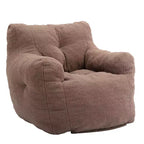 Grand pouf canapé gris foncé avec pochette latérale, fauteuil de sol moelleux pour adultes, idéal pour le jeu et la lecture