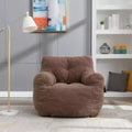 Large Dark Gray Bean Bag Sofa Chair with Side Pocket, Plush Floor Lounger for Adults, Ideal for Gaming and Reading