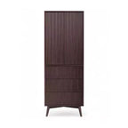 Teamson Home Tremolo Modern Boho Linen Storage Cabinet with Solid Wood & Contemporary Fluted Fronts