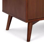 Teamson Home Tremolo Modern Boho Linen Storage Cabinet with Solid Wood & Contemporary Fluted Fronts