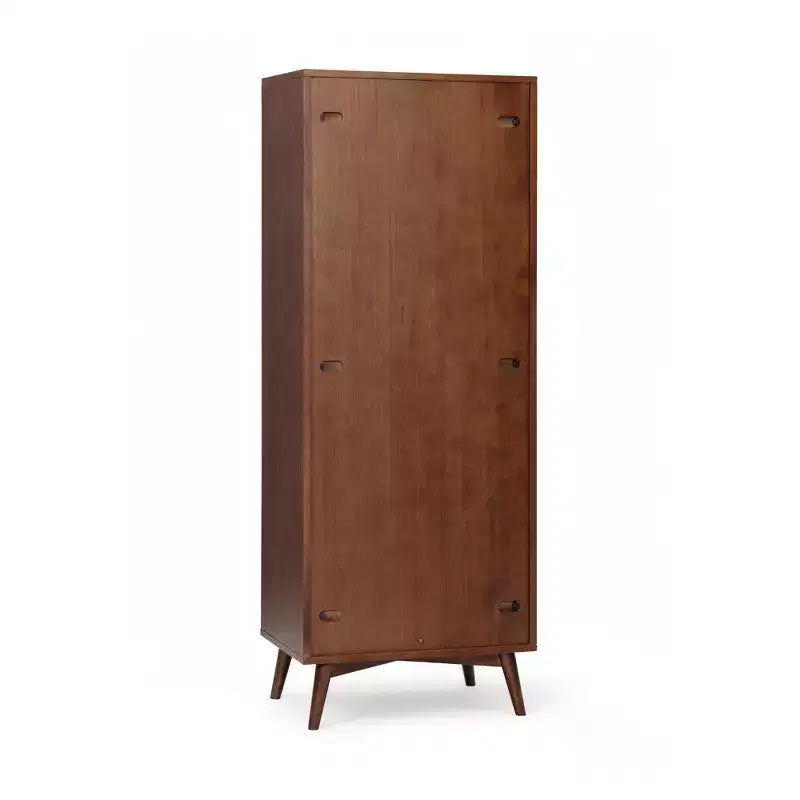Teamson Home Tremolo Modern Boho Linen Storage Cabinet with Solid Wood & Contemporary Fluted Fronts