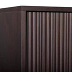 Teamson Home Tremolo Modern Boho Linen Storage Cabinet with Solid Wood & Contemporary Fluted Fronts