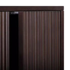 Teamson Home Tremolo Modern Boho Linen Storage Cabinet with Solid Wood & Contemporary Fluted Fronts