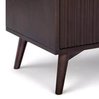 Teamson Home Tremolo Modern Boho Linen Storage Cabinet with Solid Wood & Contemporary Fluted Fronts