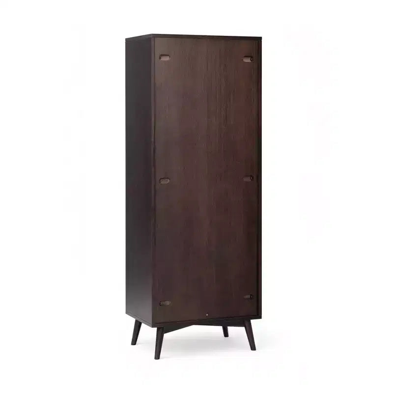 Teamson Home Tremolo Modern Boho Linen Storage Cabinet with Solid Wood & Contemporary Fluted Fronts