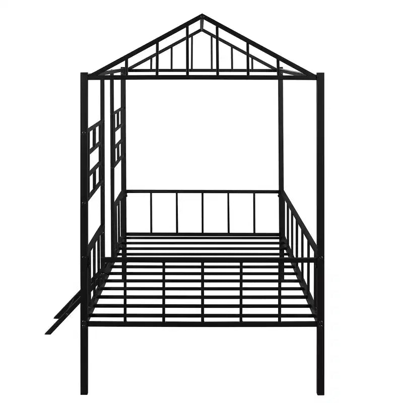 Metal Platform Bed Frame Twin Size Low Tree House Bed with Slatted Support for Toddlers Teen Boys Girls