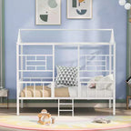 Metal Platform Bed Frame Twin Size Low Tree House Bed with Slatted Support for Toddlers Teen Boys Girls