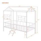 Metal Platform Bed Frame Twin Size Low Tree House Bed with Slatted Support for Toddlers Teen Boys Girls