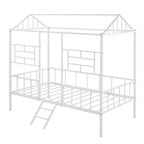 Metal Platform Bed Frame Twin Size Low Tree House Bed with Slatted Support for Toddlers Teen Boys Girls